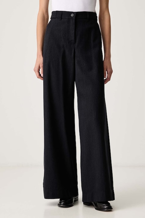 Weekend Max Mara Spodnie damskie z wełną WKDBRAVO granatowe high waist 2625136092600