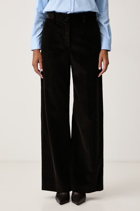 Weekend Max Mara Spodnie damskie sztruksowe WKDTANIA brązowe high waist 2625136012600