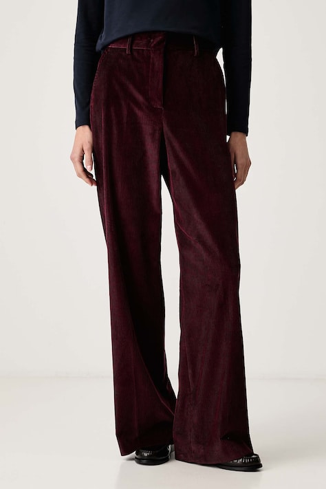 Weekend Max Mara Spodnie damskie sztruksowe WKDTANIA bordowe high waist 2625136012600