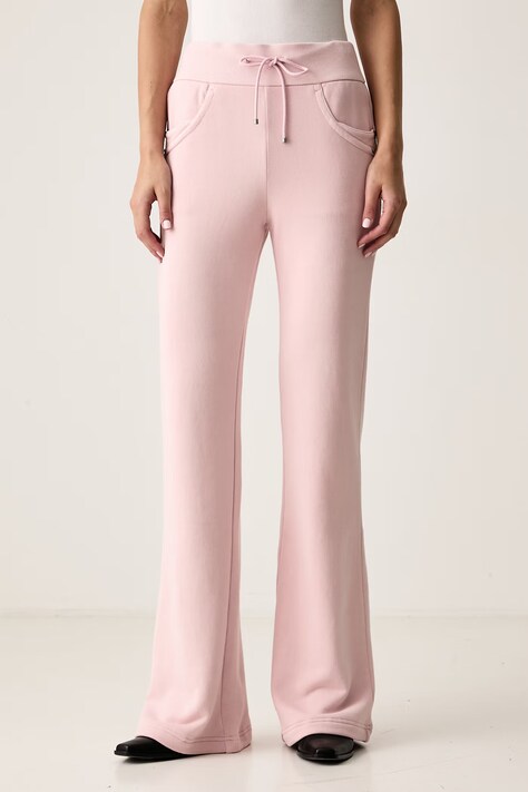 Miss Sixty Spodnie dresowe damskie bawełniane różowe high waist 6M3PJ1760A