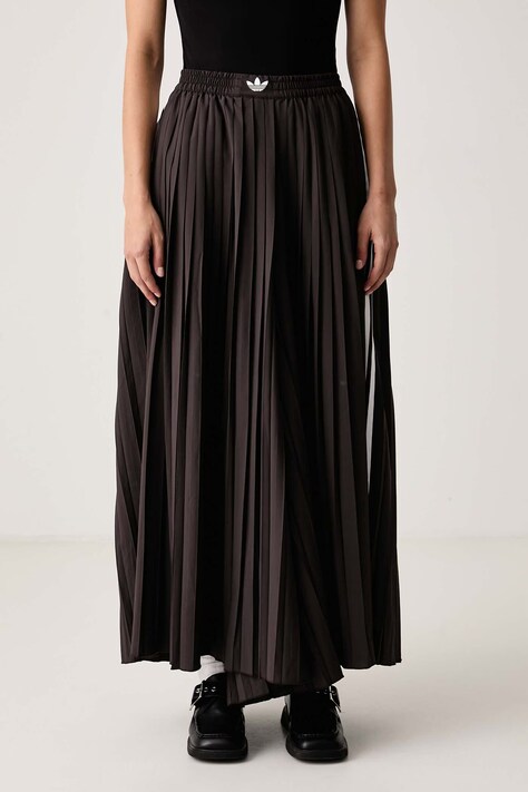 adidas Originals Spodnie plisowane damskie brązowe high waist LG3943