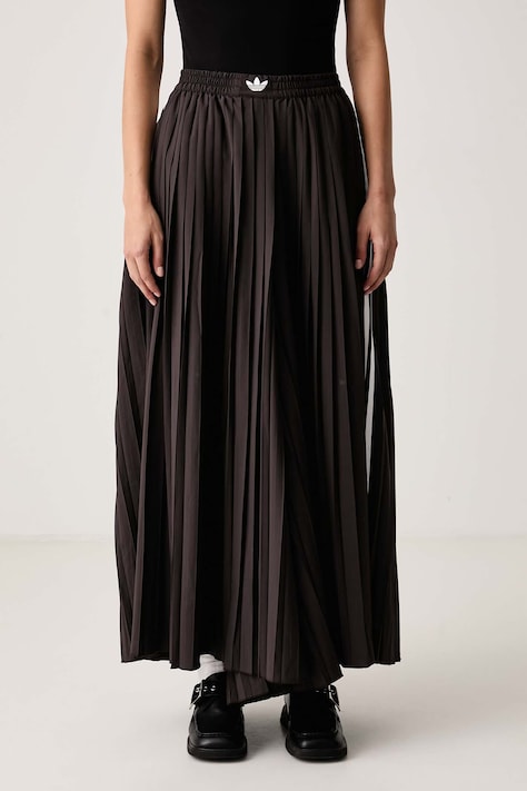 adidas Originals Spodnie plisowane damskie brązowe high waist LG3943