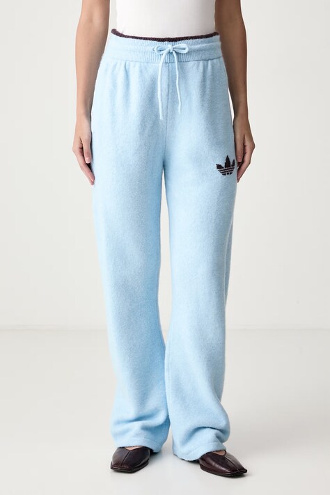 adidas Originals Spodnie dresowe damskie z dodatkiem wełny Essentials niebieskie regular waist LF6547