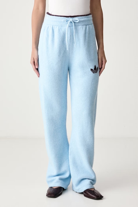 adidas Originals Spodnie dresowe damskie z dodatkiem wełny Essentials niebieskie regular waist LF6547