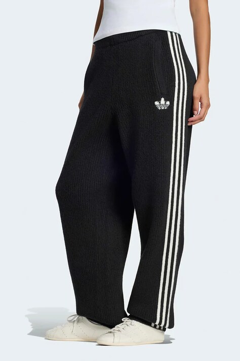 adidas Originals Spodnie dresowe damskie z dodatkiem wełny Adiluna Season 2 x Jennie czarne high waist LD8918