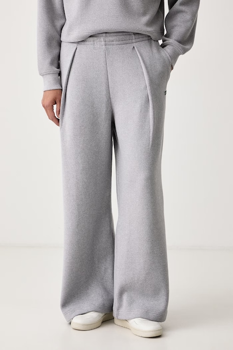 Lacoste Spodnie dresowe damskie z bawełną szare XF8372