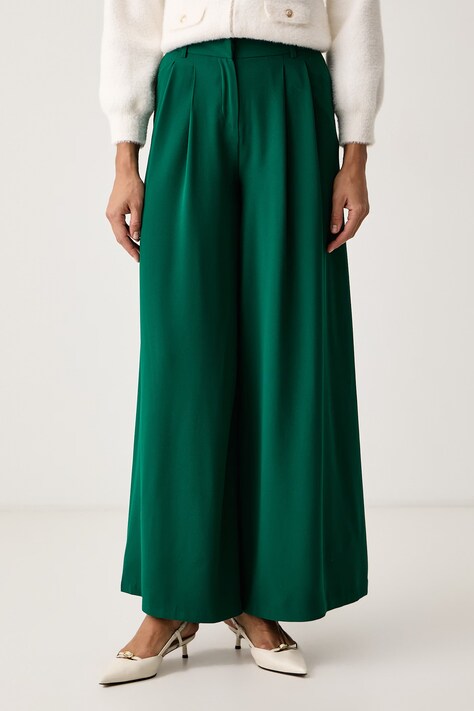Morgan Spodnie damskie turkusowe high waist POMO.F