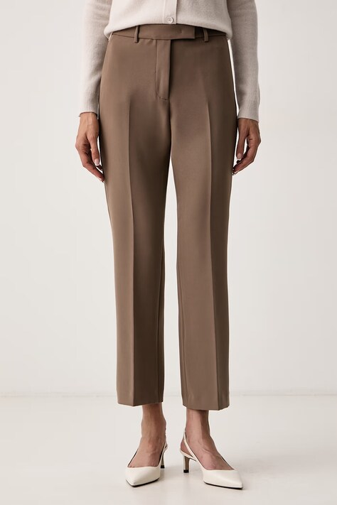Seventy Venezia Spodnie garniturowe damskie beżowe high waist PT1440_540028