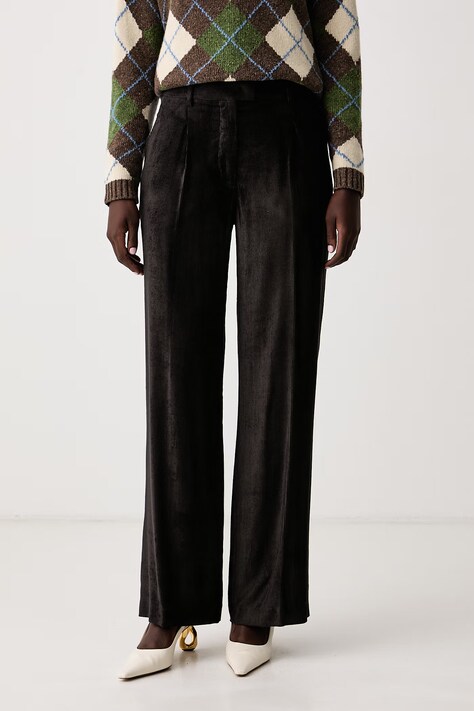 Seventy Venezia Spodnie damskie sztruksowe brązowe high waist PT1369_250074