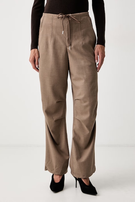 Seventy Venezia spodnie damskie z wełną beżowe high waist PT1439_180016
