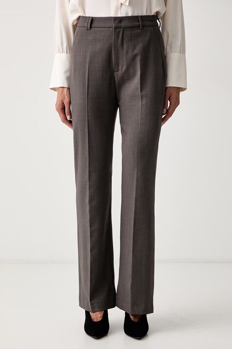 Seventy Venezia spodnie damskie brązowe high waist PT1458_180003