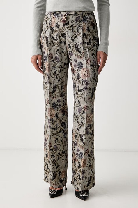 Seventy Venezia spodnie damskie z wiskozą beżowe high waist PT1369_450276