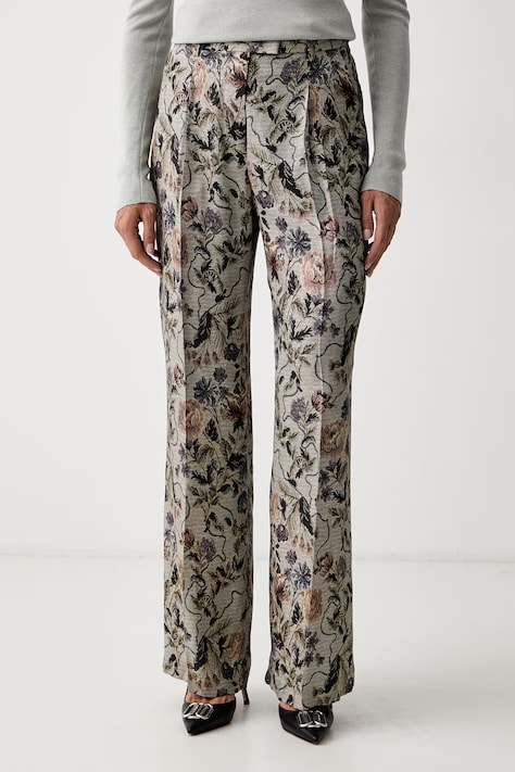 Seventy Venezia spodnie damskie z wiskozą beżowe high waist PT1369_450276
