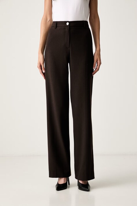 Morgan spodnie straight damskie brązowe high waist PCHOC.F