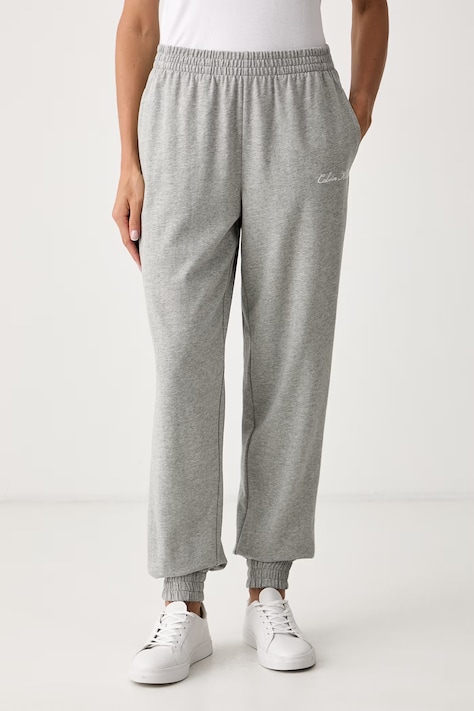 Calvin Klein Underwear spodnie lounge damskie bawełniane szare high waist LV00QS7687
