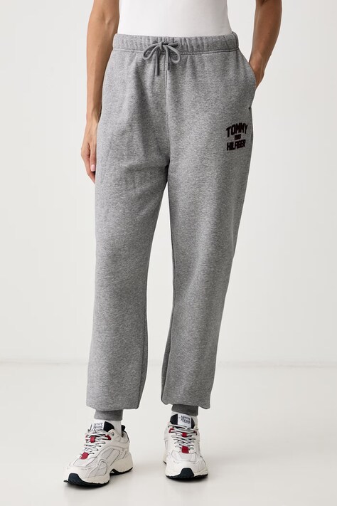 Tommy Hilfiger Trenirka ženska z bombažem siva WW0WW51627