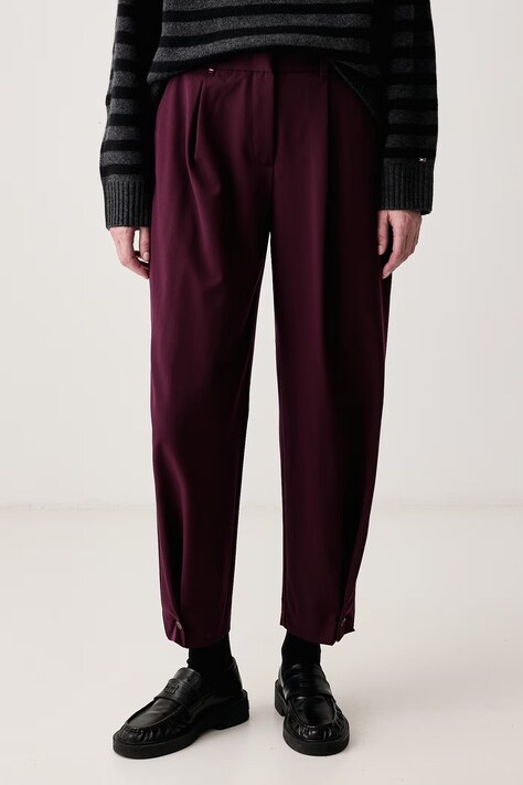 Tommy Hilfiger Spodnie damskie bordowe high waist WW0WW52916