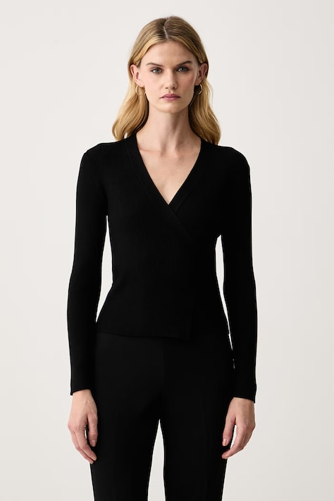 Armani Exchange Hlače od odijela za žene crne srednje visoki struk XW002946 AF16151