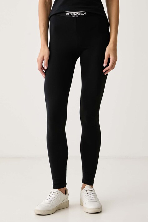 Emporio Armani Underwear Legginsy lounge damskie bawełniane z elastanem czarne high waist EW001901 AF27298