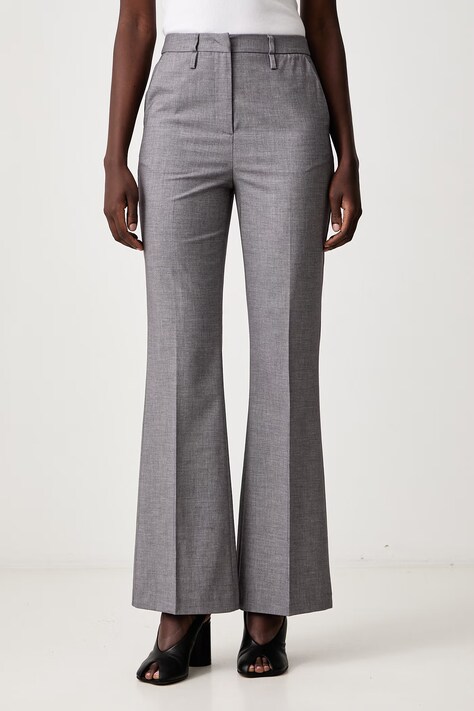Sisley Nohavice dámske s prímesou vlny sivé high waist 4QDTLF09G