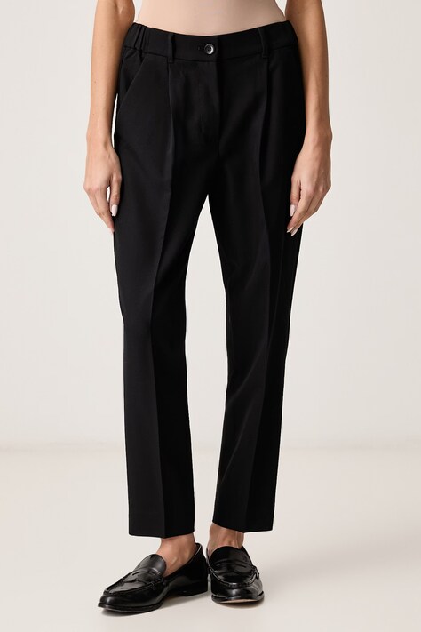Sisley Spodnie damskie czarne high waist 4KVXPF00A