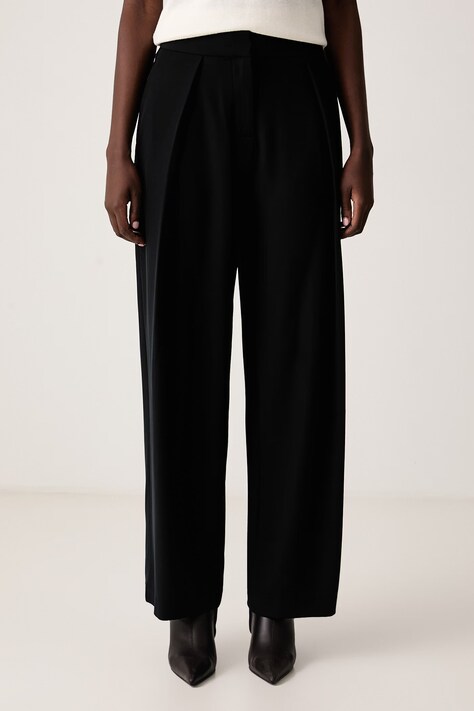 Sisley Nohavice regular dámske čierne high waist 4MQGLF09U