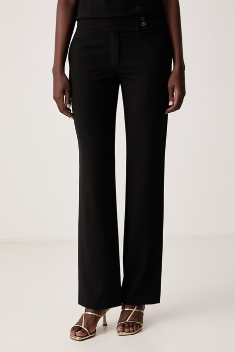 Sisley Kalhoty dámské černé regular waist 4T1ZLF09T
