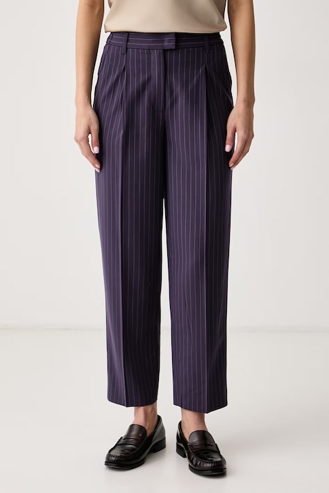 United Colors of Benetton Nohavice dámske s viskózou fialové high waist 4Q26DF0CM