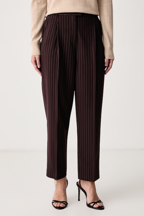 United Colors of Benetton Spodnie damskie z wiskozą brązowe high waist 4Q26DF0CM