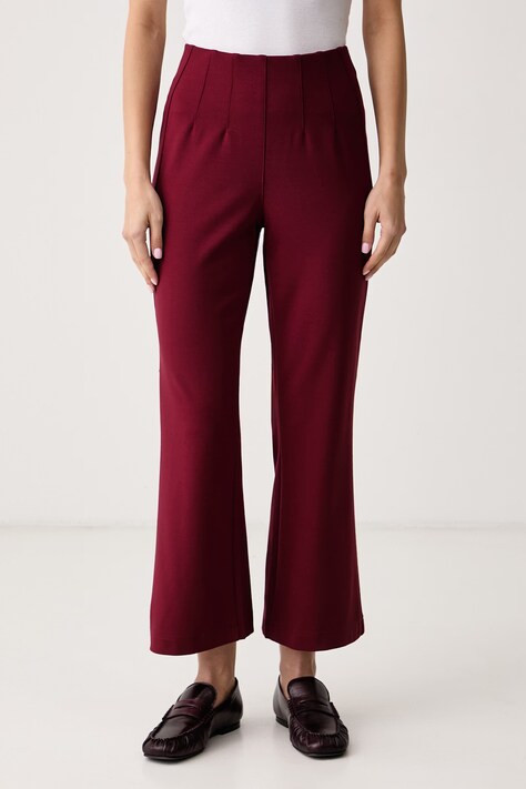 United Colors of Benetton Nohavice dámske s viskózou burgundské high waist 47CKDF0CO