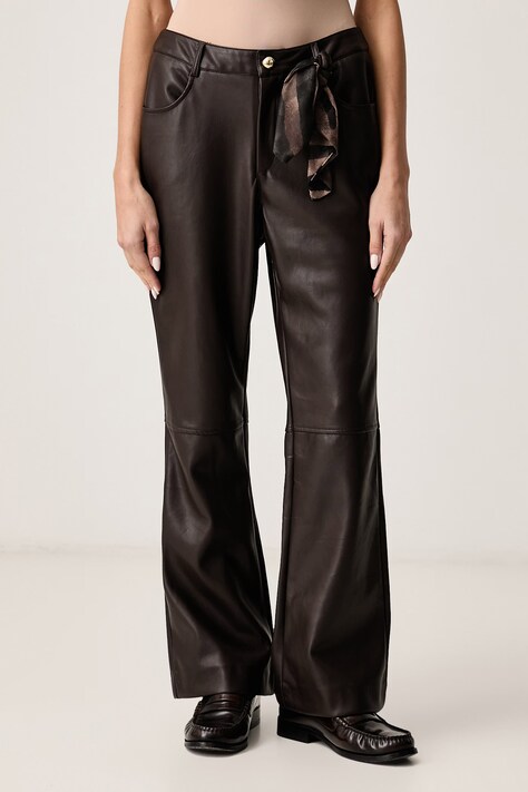 Gaudi Spodnie damskie brązowe high waist 621FD28003