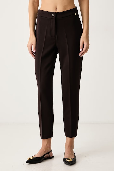 Gaudi Spodnie damskie brązowe high waist 621BD25026
