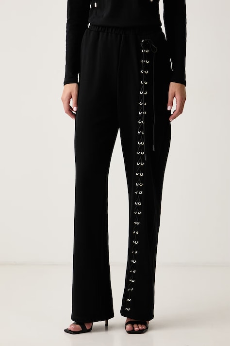 Liu Jo Spodnie dresowe damskie z bawełną czarne high waist TF6277 F0334