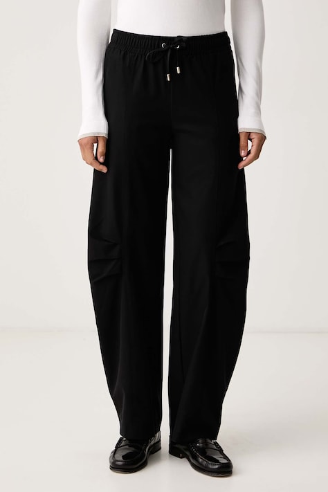 Liu Jo Spodnie damskie z wiskozą czarne regular waist TF6268 T700A