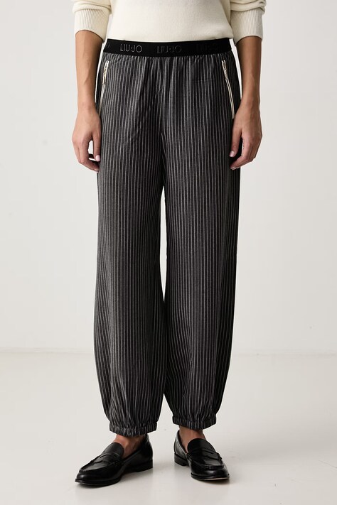 Liu Jo Nohavice dámske sivé high waist TF6225 T691A