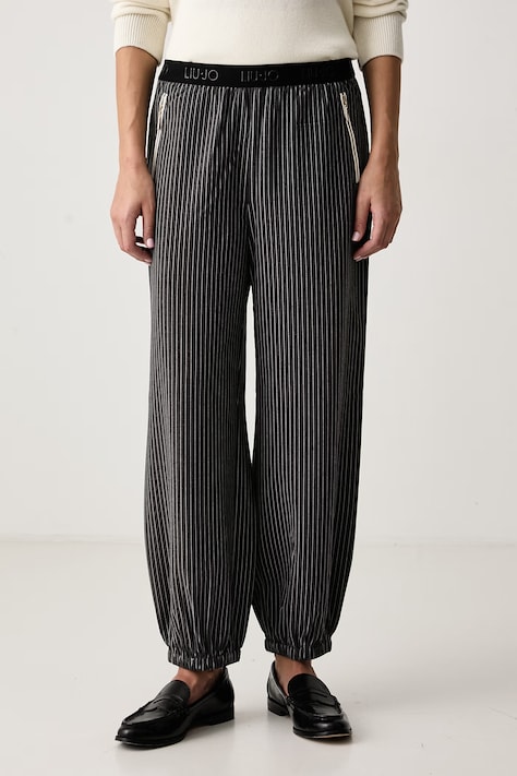 Liu Jo Nohavice dámske sivé high waist TF6225 T691A