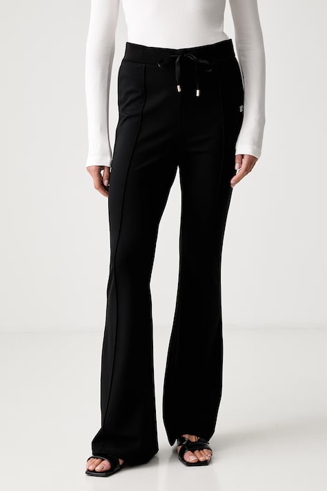Liu Jo spodnie dresowe damskie z wiskozą czarne high waist TF6172 JS182