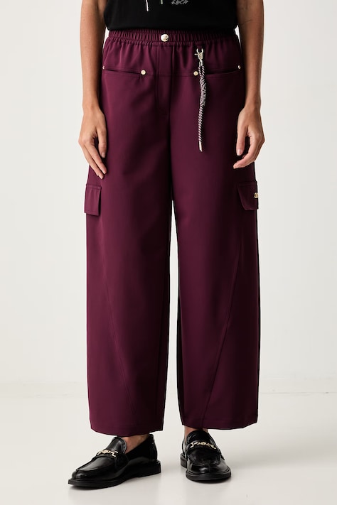 Liu Jo spodnie cargo damskie bordowe high waist TF6067 T695A