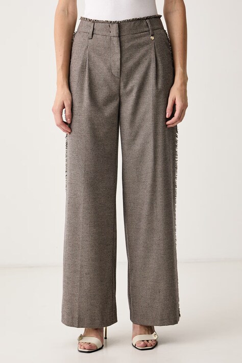 Liu Jo Spodnie wide leg damskie brązowe high waist WF6336 T728A