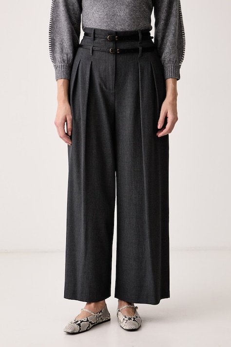 Liu Jo Kalhoty dámské s viskózou šedé high waist WF6309 T743A