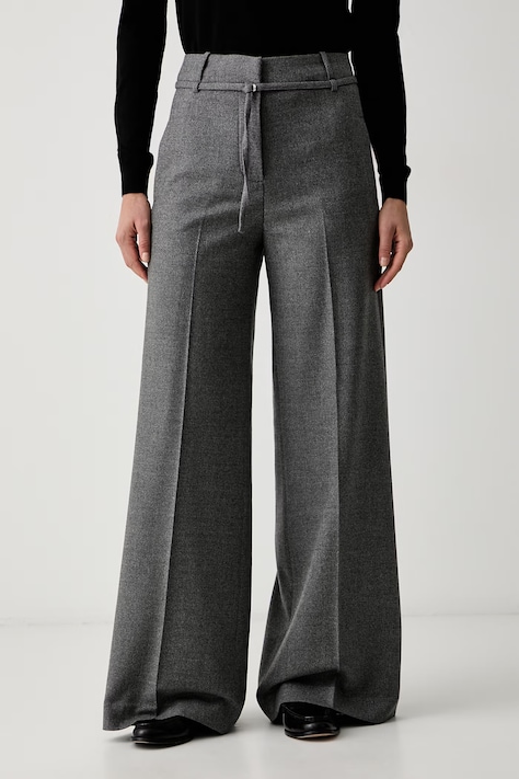 Paul&Shark pantaloni de costum pentru femei cu lână gri high waist 16354078
