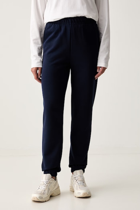 Lacoste spodnie dresowe damskie bawełniane granatowe high waist XF5268