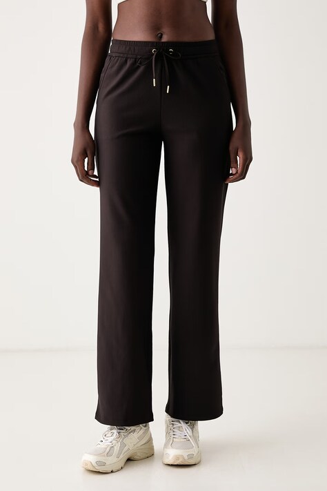 Skechers Spodnie dresowe damskie GOLUXE brązowe high waist PT103