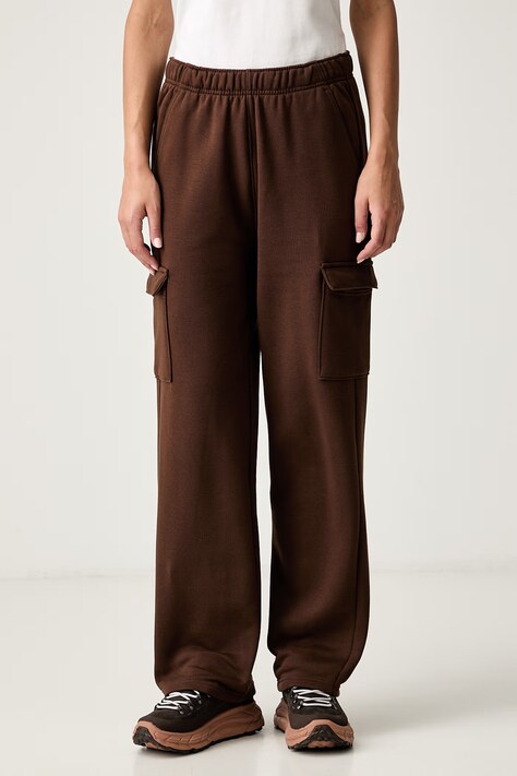 Columbia spodnie cargo damskie z bawełną Aldermore brązowe high waist 2135281