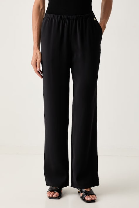 Armani Exchange ravne hlače za žene crne spušteni struk XW002909 AF16125