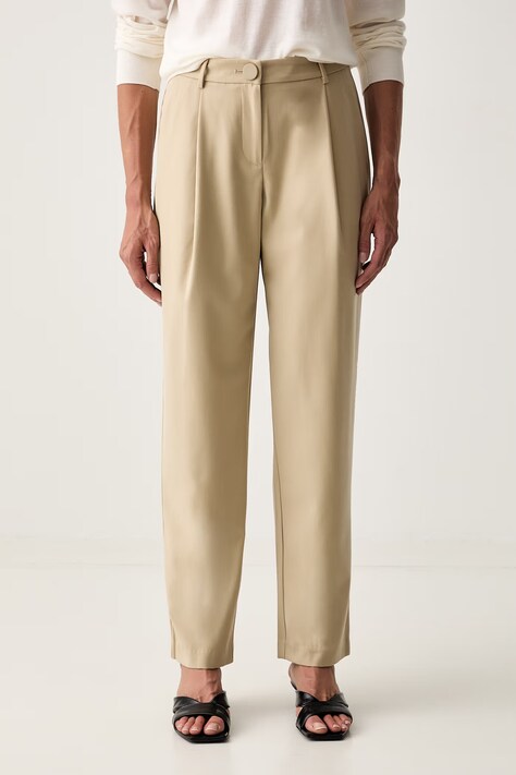 Armani Exchange spodnie carrot damskie beżowe high waist XW002908 AF26067