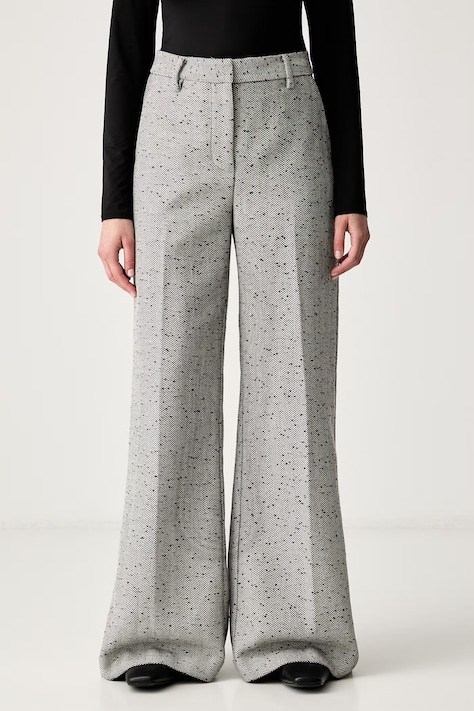 MUNTHE Pantaloni pentru femei cu amestec de lână EILEEN bej high waist 263140826311