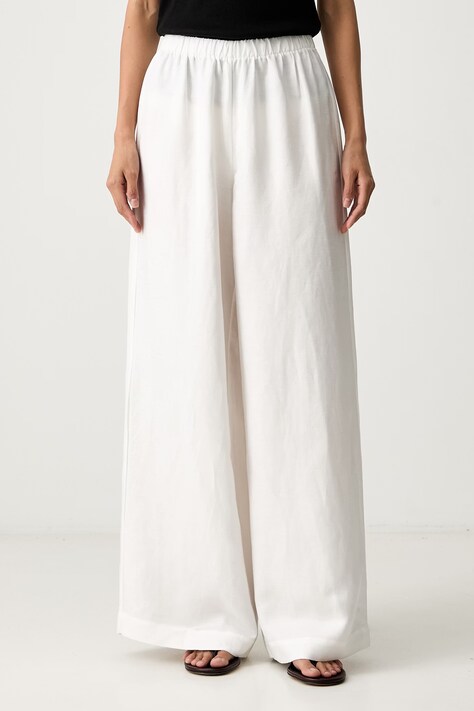 Anine Bing ROSLYN spodnie wide leg z wiskozą damskie białe high waist A.03.12491.IVY26