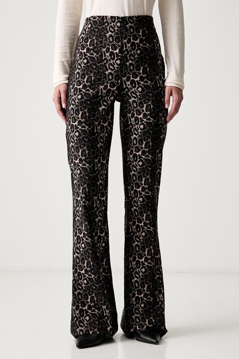 Joseph Ribkoff legginsy damskie z bawełną brązowe high waist 263085