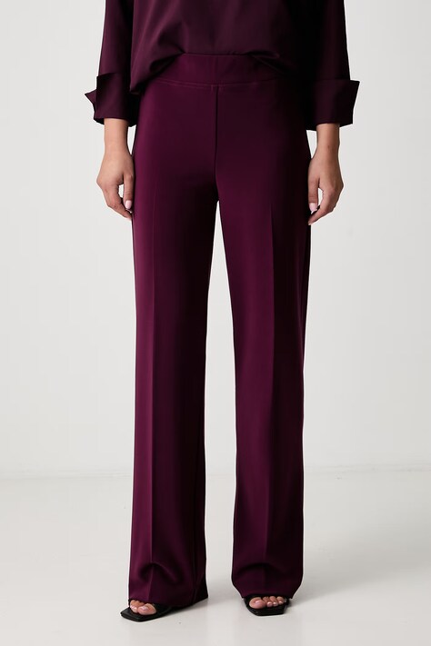 Joseph Ribkoff spodnie wide leg damskie bordowe regular waist 153088F26